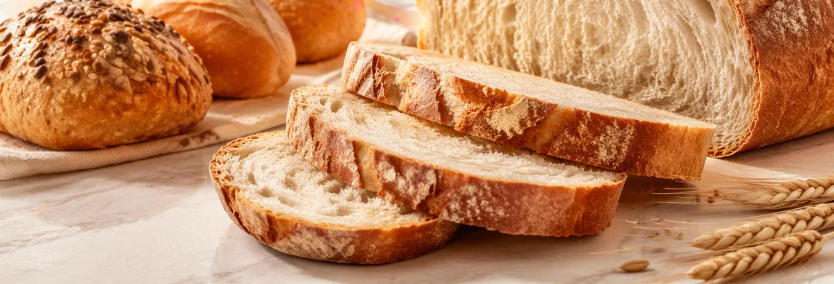 Sliced bakery loaf and rolls, products whose dough fermentation depends on the sugars yeast can use